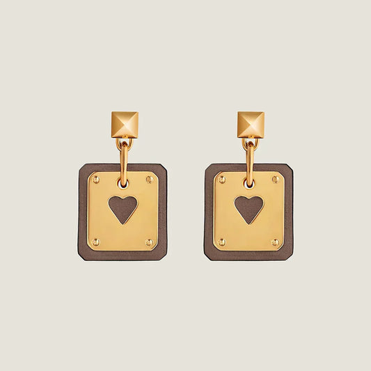 18K As De Celine Brown Hermes Earrings