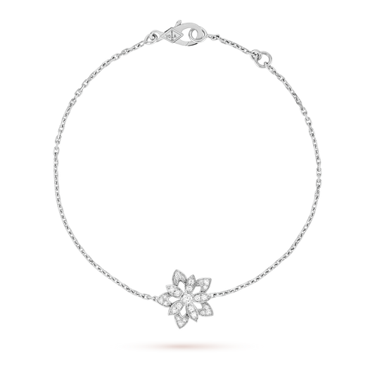 18K Lotus Openwork Pendant Bracelet