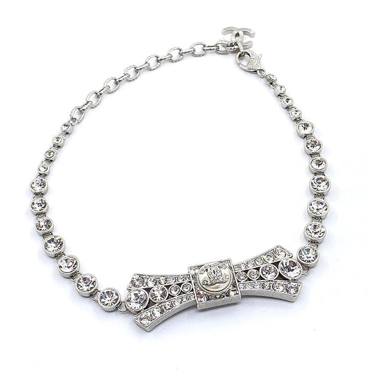 18K  Chanel Diamond Bow Tie Pendant Necklace