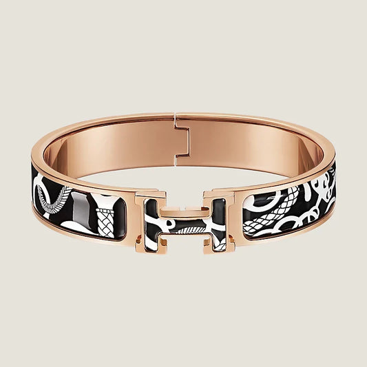 18K Clic Hermes Panoplie Equestre Black Bracelet