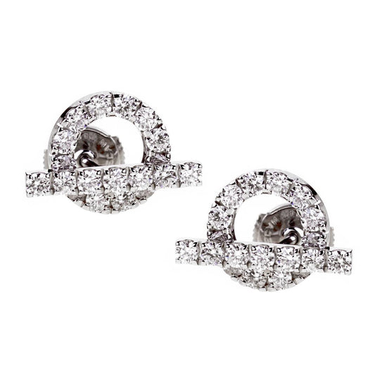 18K Finesse Diamond Stud Hermes Earrings