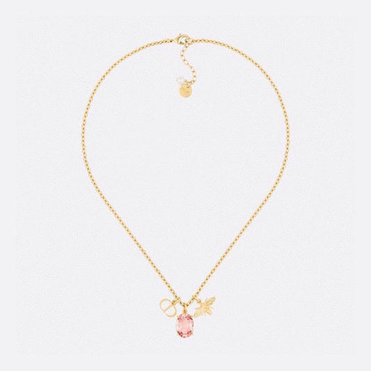 18K Petit Dior Pink Crystal Necklace