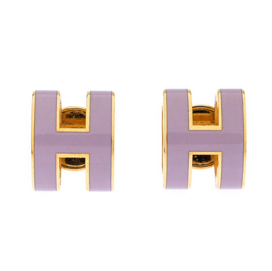 18K Mini Pop Hermes Purple Earrings